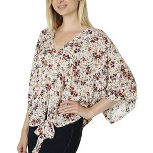 Polly & Esther Juniors' Oversized Tie-Front Blouse